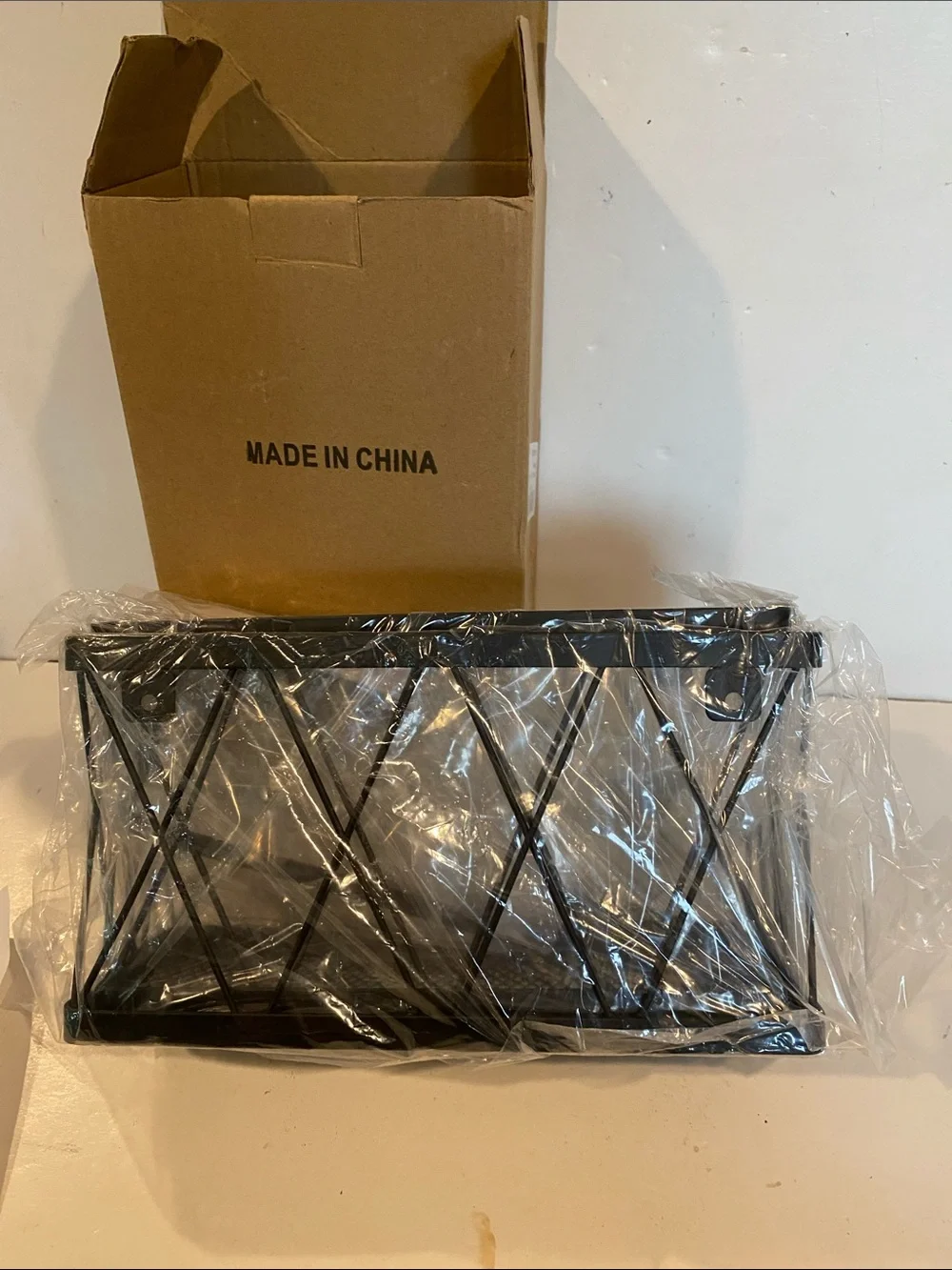 NIB 2-Pack Black Metal Lid Organizers